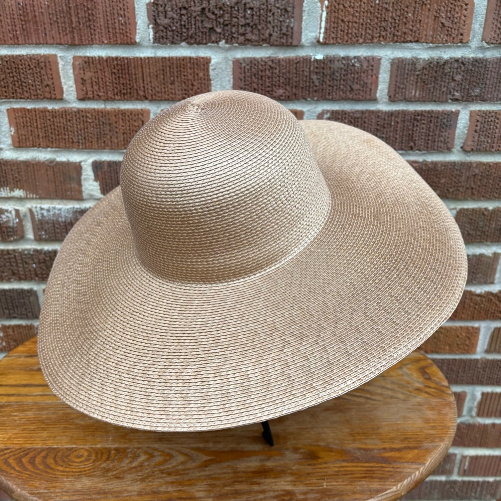 Vintage Street Smart by Betmar Gold Sun Hat Wide Brim Made in Taiwan - Picture 2 of 7